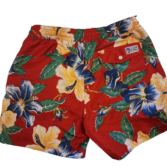 Polo Ralph Lauren Red Floral Swim Trunks - Picture 2 of 5
